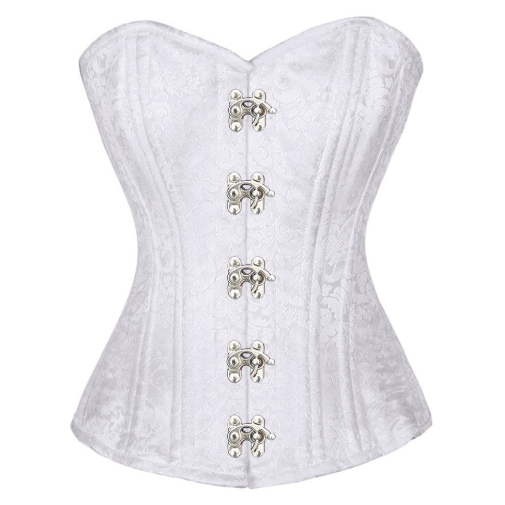 Elegant White Brocade Corset